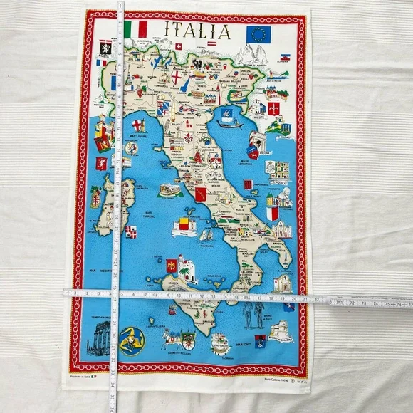 Italy Map Tea Towel - Picture 3 of 6